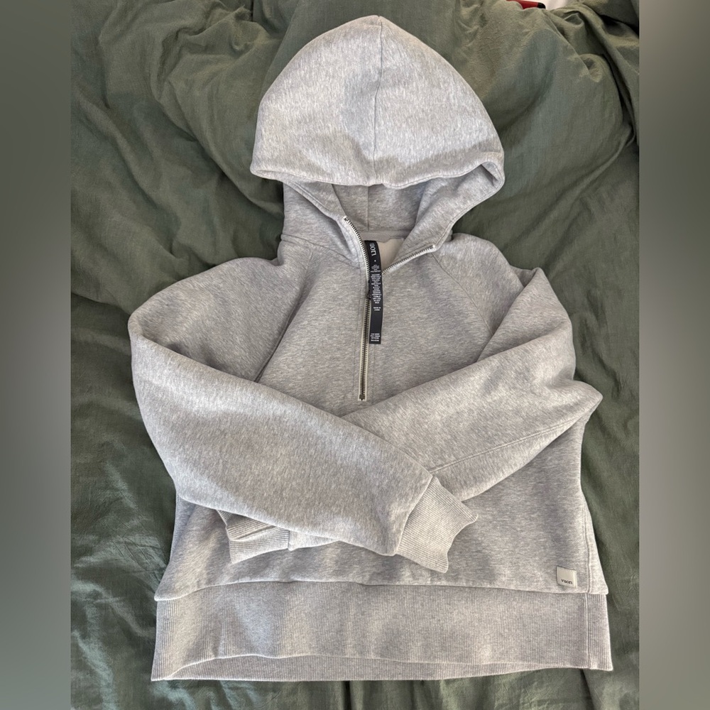 Vuori Light Gray Zip-Up Hoodie